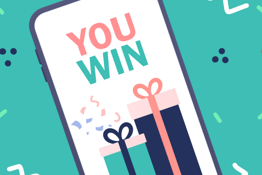 その場で当選結果が分かる